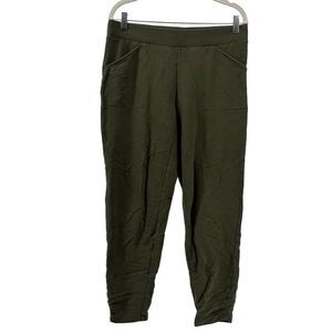 Pure Jill Olive Green Knit‎ Pull On Pocket Joggers Comfy Casual Pima Cotton S